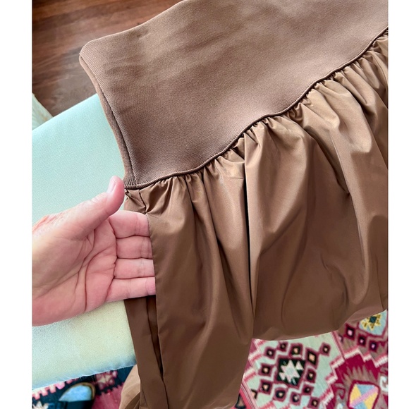 EMERSON LANG Bubble Midi Skirt with Stretch Waist in Brown - XL - Picture 4 of 10